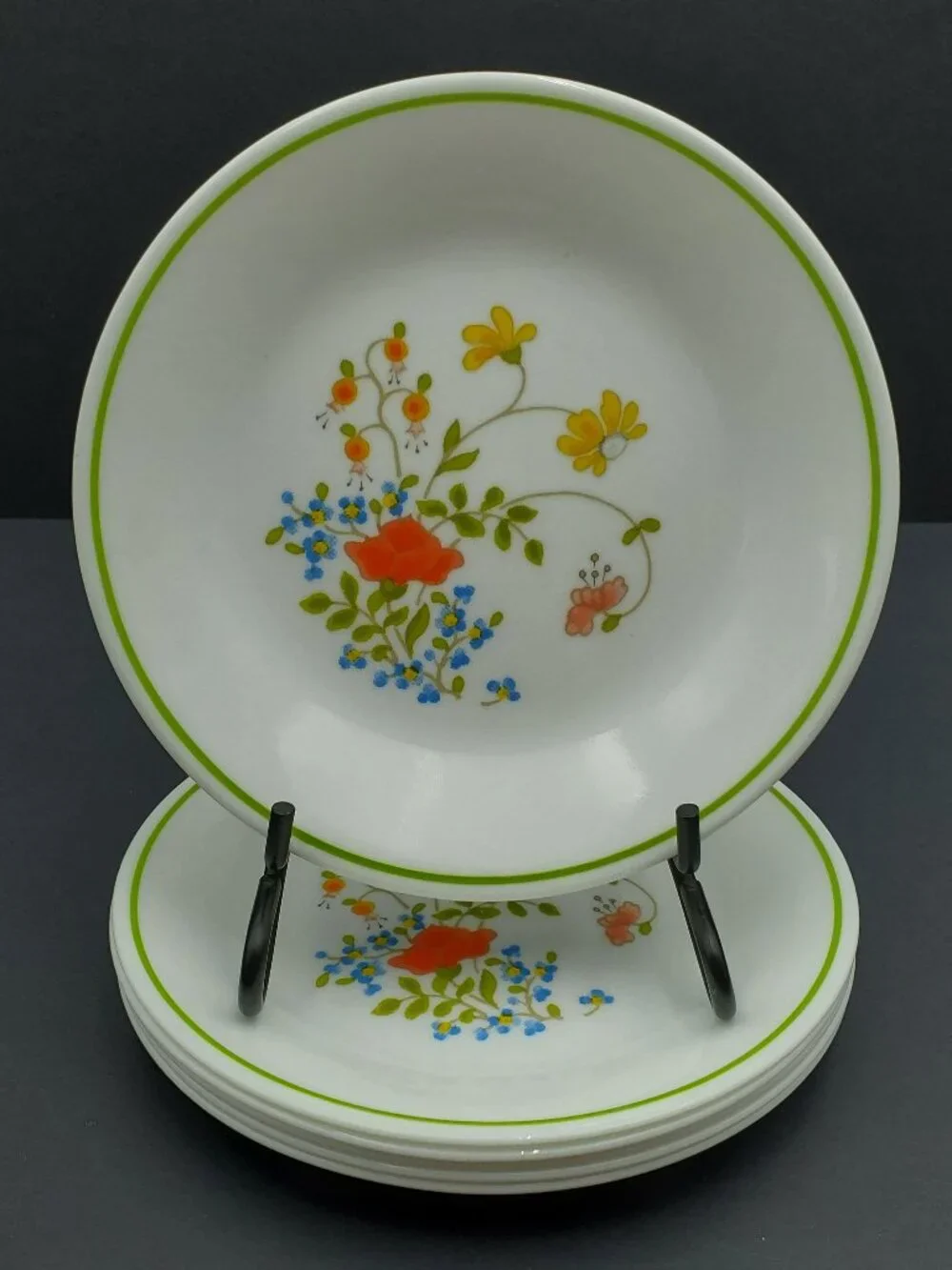 Corelle Wildflower Dessert Appetizer Plates Corning Spring Bouquet Bread Plates